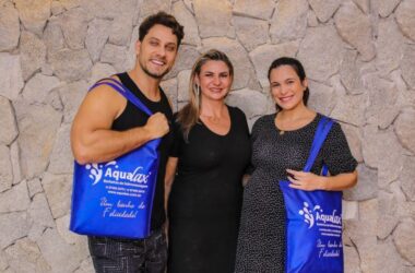 Ex BBB Kamilla Salgado e Elieser Ambrosio com a empresária Gislaine - Foto: Thiago Duran / Divulgação
